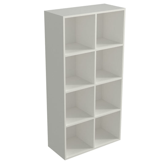 OSCHF 8-Cube Storage Shelf Bookcase - Wooden 4-Tier Floor Standing Open Bookshelf, Modern TV Stand up to 55 Inchs for Home and Office, Warm White