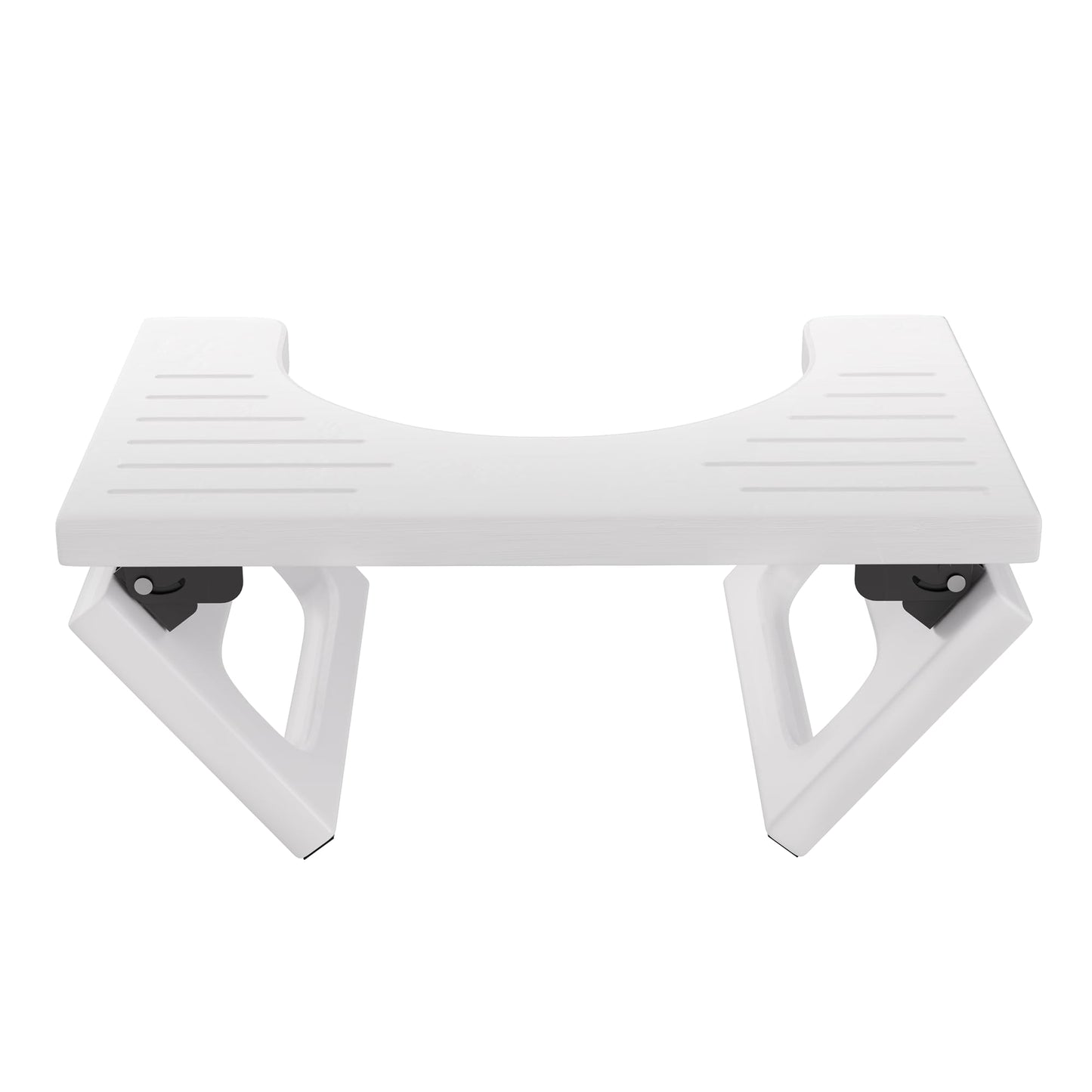 AmazerBath 7 Inches Bamboo Toilet Stool Squat for Adults, Foldable Poop Stool for Bathroom, 0.79" Thickness Potty Step Stool with Non-Slip Strip, No Assembly Required, Space-Saving, White