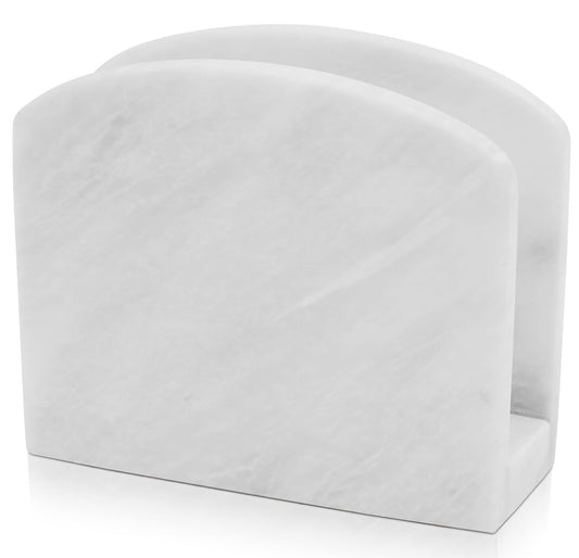 Radicaln Marble Napkin Holder 5.5" Inch White Handmade Dining Table Napkins Holder - Simple Modern Home & Kitchen Paper Towel Holder Countertop For Home Decor