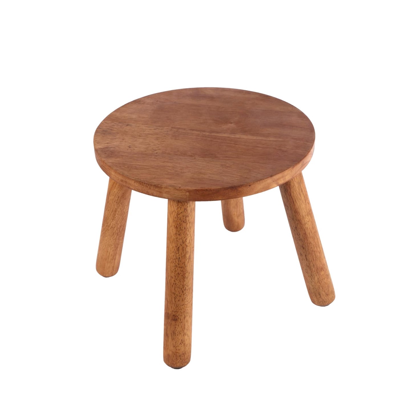 zaowofires Round Solid Wooden Step Stool, Garden Stool,10''H,Plant Stool,Wood Legs Detachable for Plant Stand, Kitchen, Bathroom,Bedroom,Livingroom (Walnut, 10inch)