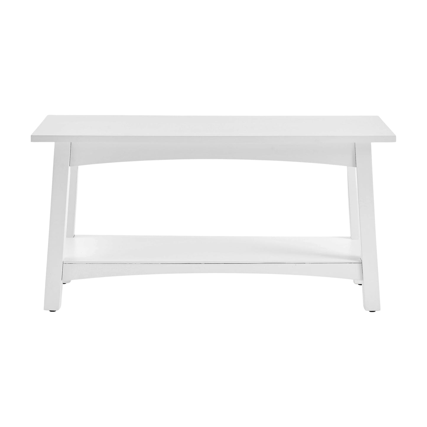 Craftsbury 36-Inch Solid Wood Entryway Bench with Storage Shelf – Easy Assembly Small Seating Bench for Hallway, Living Room, or Foyer by Alaterre Furniture (White)