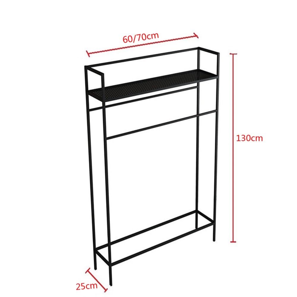 Towel Rack Simple Bathroom Floor Towel Rack Punch-Free Vertical Multifunctional Clothes Hanger Free Standing Rail