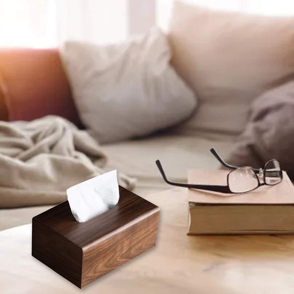 Walnut Tissue Box With Removable Lid Luxury Wooden Paper Holder Napkins For Case Living Room Coffee Table Desktop Drawer Box For Creative Solid Wood Desktop Storage Box Decoration Home Desk Napkins