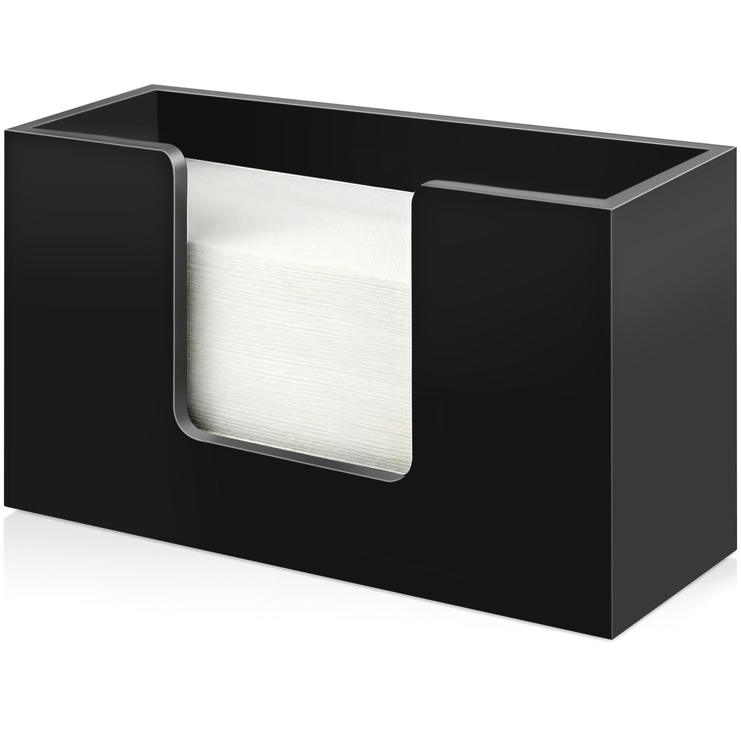 Wooden Paper Towel Dispenser Countertop Paper Towel Holder Counter for Bathroom Black Napkin Holder Kitchen Multifold Towels Dispenser C-fold Trifold Folded Hand Towels Holders for Bathroom Toilet