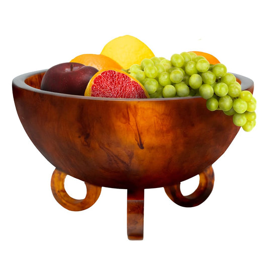 Folkulture Fruit Bowl for Kitchen Counter, 9" Resin Decorative Bowl for Fall Table Decor, Fall Centerpieces for Table, Fruit Basket for Fall Decor or Coffee Table Décor, Kitchen Counter Décor