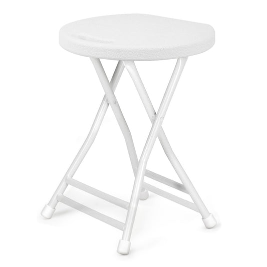COOZMENT Folding Stool with Handle, Folding Chair,Folding Bar Stool with Non-Slip Feet,Indoor and Outdoor Foldable Stool for Adults(13"×11.5"×18")