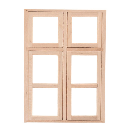 Totority Dollhouse Doors and Windows Model 1 12 Scale Miniature Wooden Frame Door Window Accessory for DIY Craft Scenes Doll House Furniture Home Decoration Mini House Building