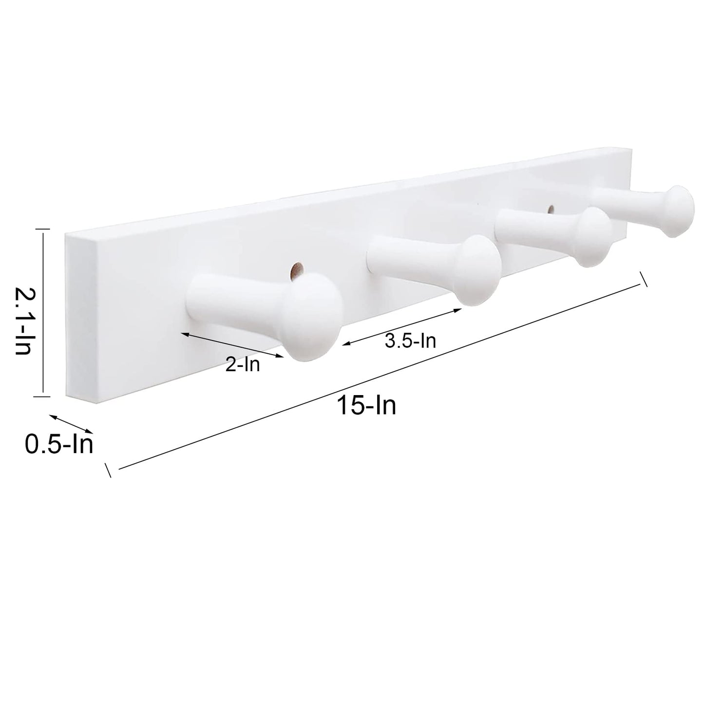 Wooden Peg Coat Rack for Kid's Room - Wall Mounted Hooks for Coats, Jackets, Hoodies, Bath Towels & Robes - Hangers for Boys Girls Nursery Room Bedroom Bathroom