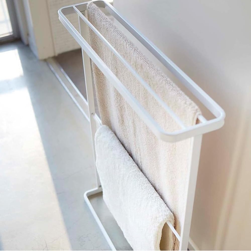 Towel Rack Iron Floor Towel Rack Bathroom Storage Simple Free Standing Rail