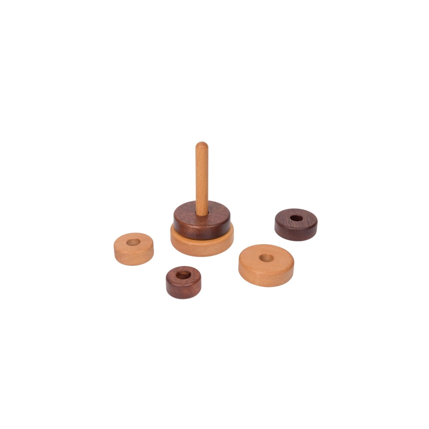 Wooden Stacking Rings for Babies, Montessori Stacker Toys for Toddlers 18+ Months, Educational Learning Sorter and Stacking Tower, Natural Wood Toy for Fine Motor Skills (Circle)
