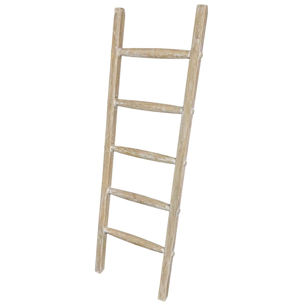 Blanket Ladder Wood Quilt Rack |5 ft Decorative Wooden Ladder | Rustic Ladder Decor for Living Room, Perfect Blanket Ladder Rack Stand & Holder, Ideal for Blankets, Throws, Quilts