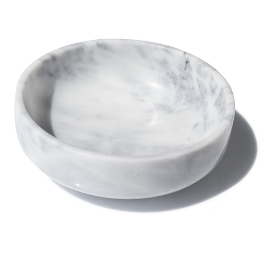 Neeenn 5.9" Natural White Marble Decorative Bowl with Non-Slip Base - Heavy Duty Modern Key Holder, Wedding Candy Dish, Office Desk Organizer for Contemporary Home Decor