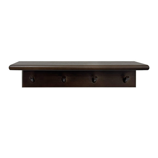 Musanpou Wall Mounted Coat Rack with Shelf, Walnut Color，hat Rack for wall