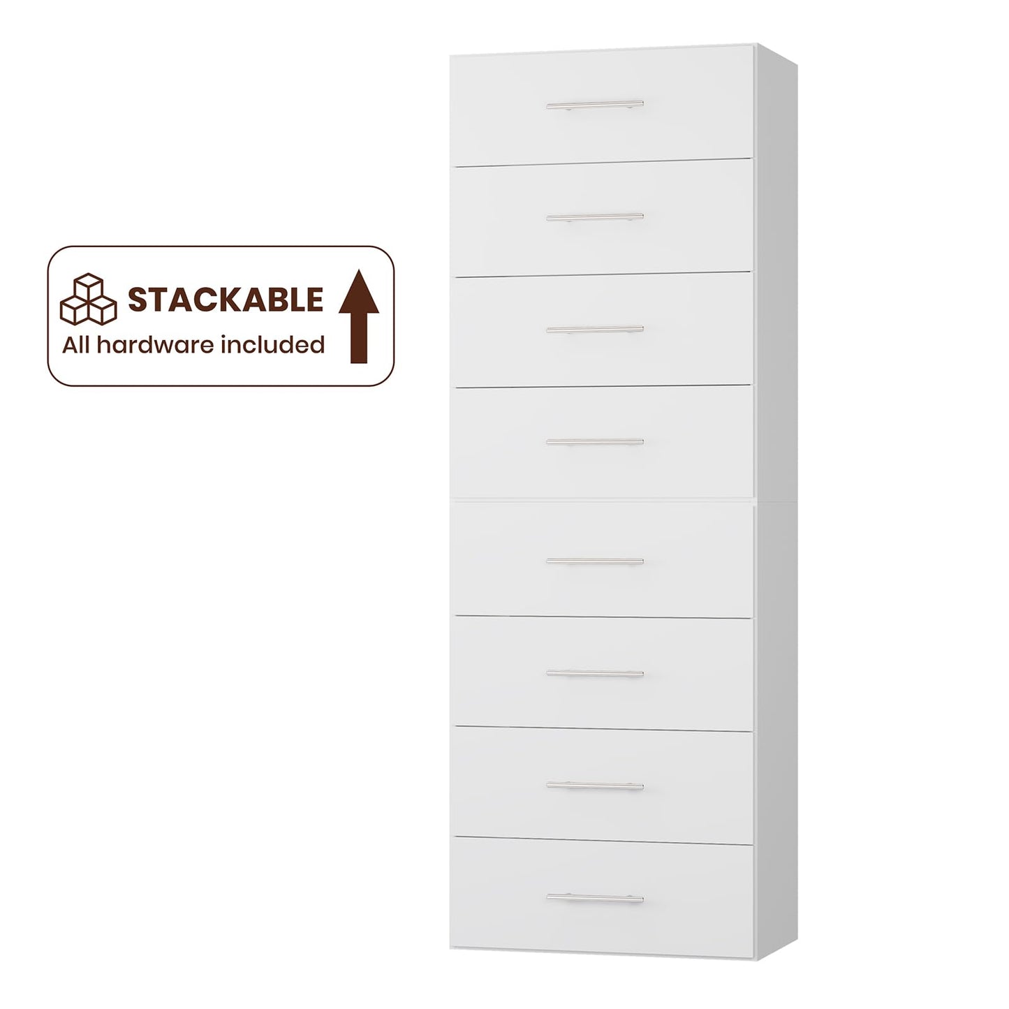 ROOMTEC 31.5" 4 Drawer Short Tower Closet Unit, Modular Closet System with Drawers and Shelf, Wardrobe Organizer for Bedroom or Walk-in Closet, Wall Mounted, Customizable Clothes Storage Unit, White