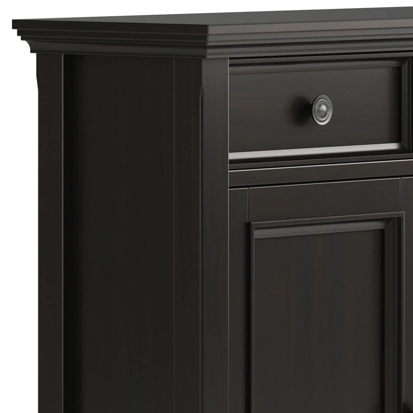 SIMPLIHOME Amherst Solid Wood 48 inch Wide Storage Bench that Seats 2 and 36 inch Wide Storage Cabinet in Hickory Brown for the Living Room, Entryway, and Family Room, Transitional Style