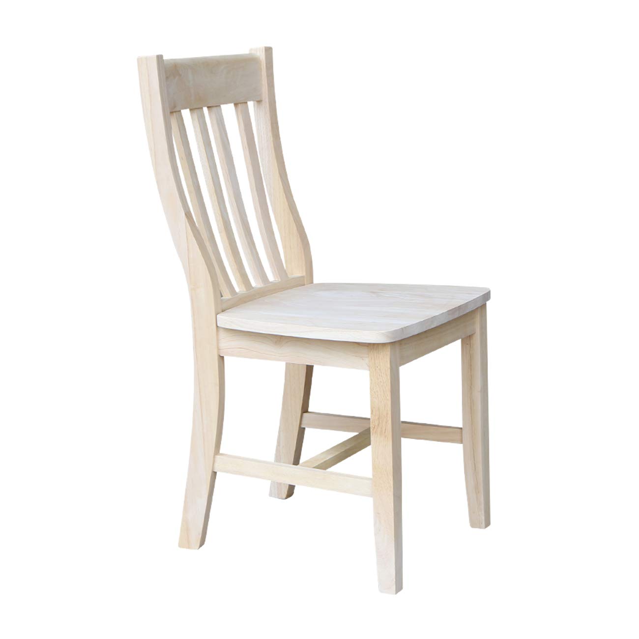 International Concepts Cafe Dining Chairs, Solid Parawood, Bistro Style, Unfinished (Set of 2)