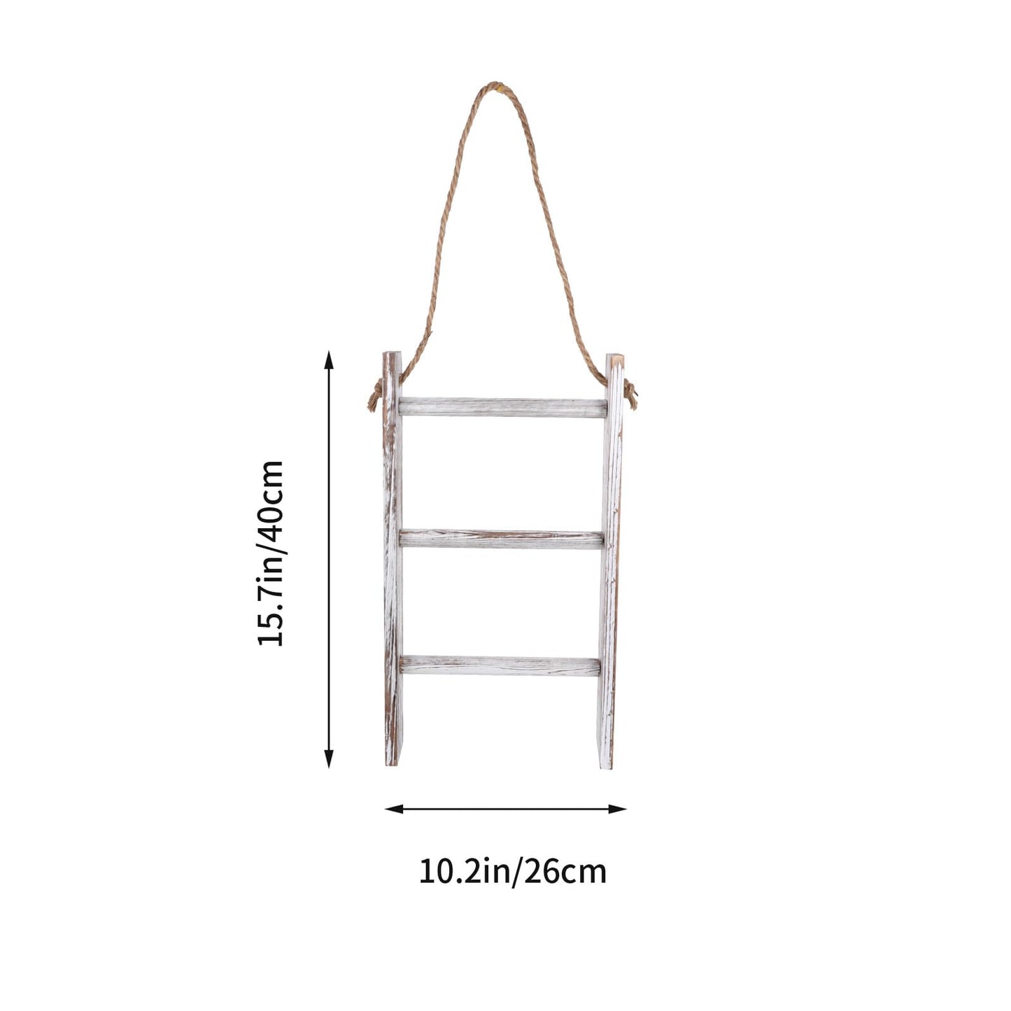 BESPORTBLE Rustic Wooden Towel Ladder Rack Bathroom Storage Rack with Rope Lightweight Timber Towel Holder Washcloths and Decorative Quilts Multipurpose Bathroom and Kitchen Organizer