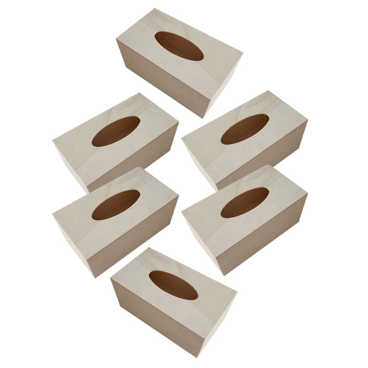 6pcs Box DIY Tissue Box Tissue Holder for Craft Paper Towel Dispenser Blank Wood Blank Crafting