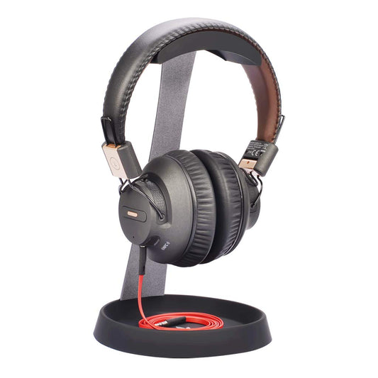 Avantree HS102 - Metal & Silicone Headphone Stand Hanger with Cable Holder, Black Desk Earphone Mount Rack, Fancy Music Studio Accessories