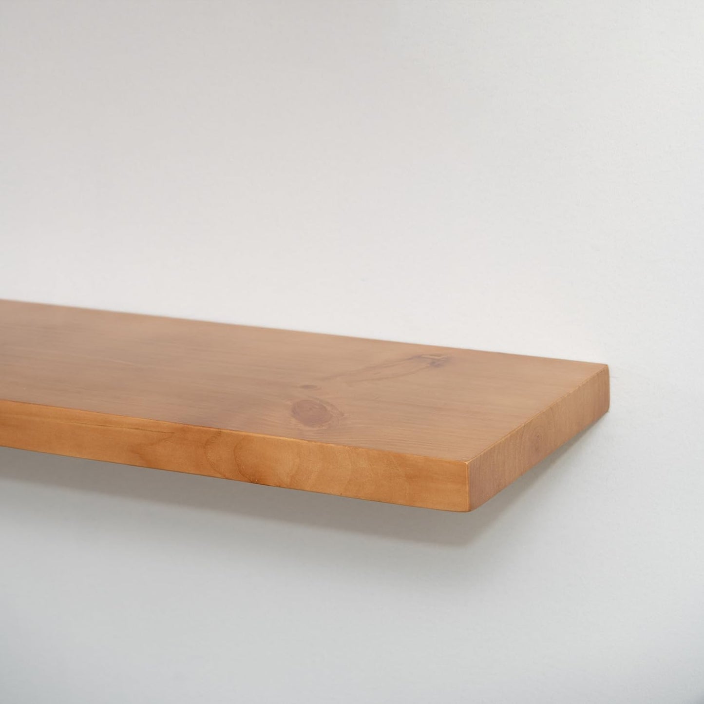 URBANDI, Rustic Floating Shelves, Set of 2, Hidden Bracket, Solid Wood, Heavy Duty, Wall Mounted Shelves, (Brown, 36Wx12D)