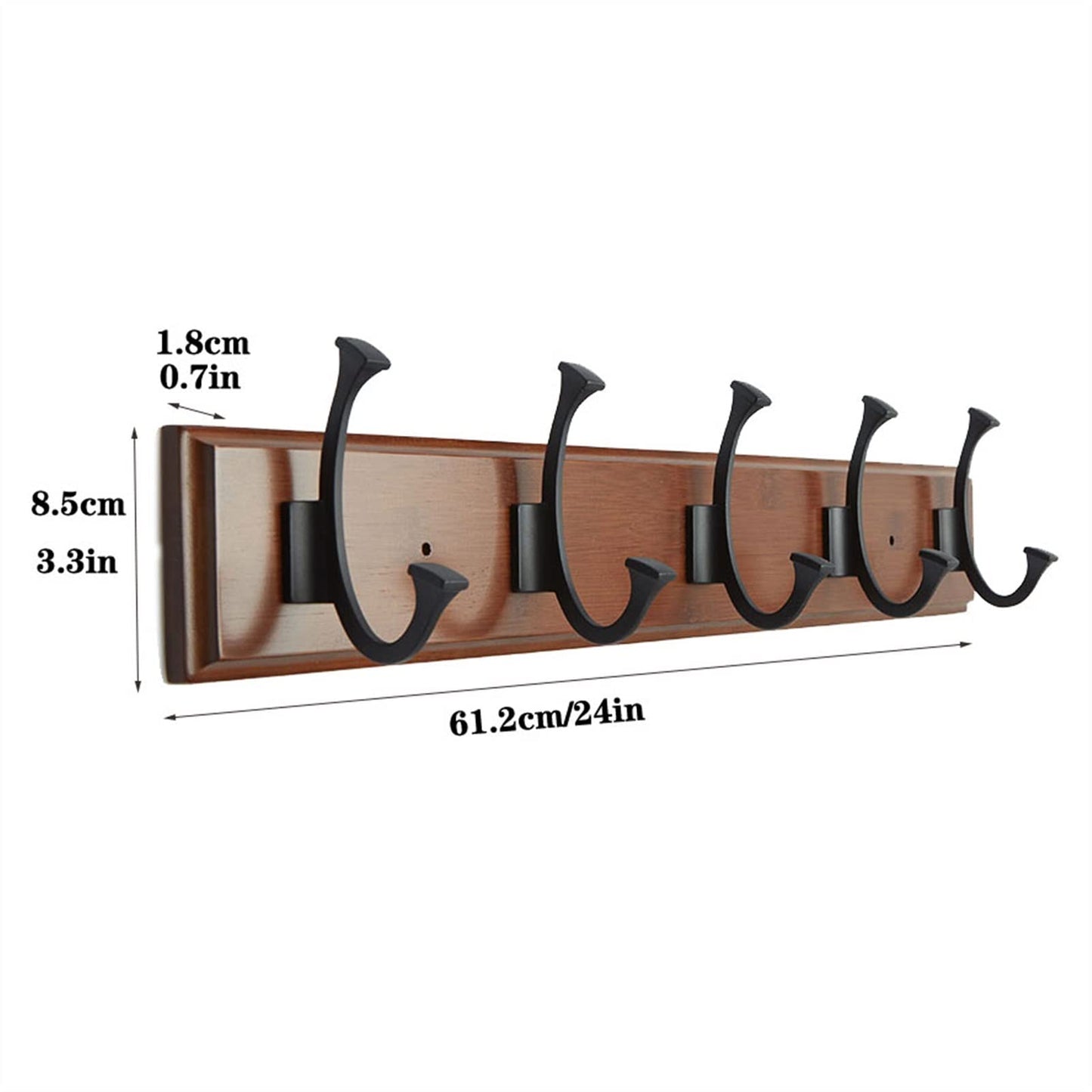 GAORUIFENG Wall Mounted Coat Rack Wall Hanging Coat Rack, Wooden Hook, Coat Hook, Simple Shelf for Entrance, Living Room, Bedroom, Wardrobe, Porch, Kitchen Coat Rack Tree (Color : Brown) (Natural)