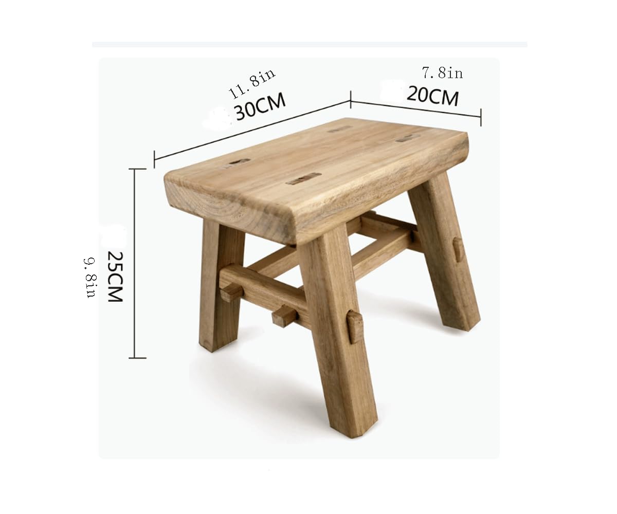 The solid wood footstool uses a mortise and tenon structure, making it a living room shoe bench. It is simple, convenient, and comfortable, and also suitable for camping. It is sturdy and durable