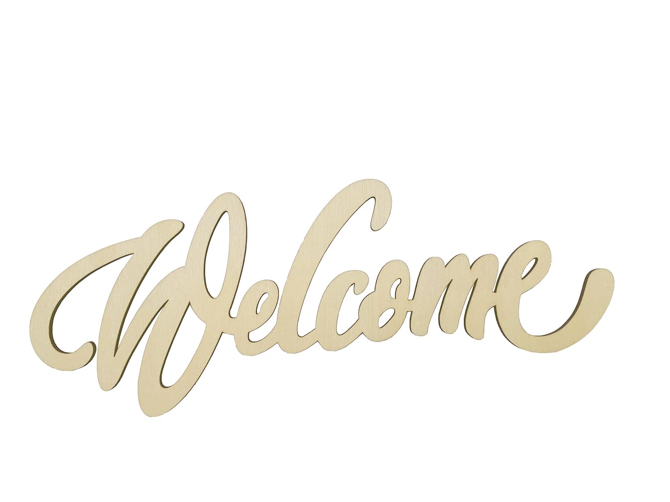 5pcs Wood Cutout Welcome Sign Unfinished Wooden Welcome Letters Word Wood Art Sign for Rustic Spring Wreath Crafts Front Door Home Gallery Wall Decor Letter Board Painting 11.81x4.53 Inches