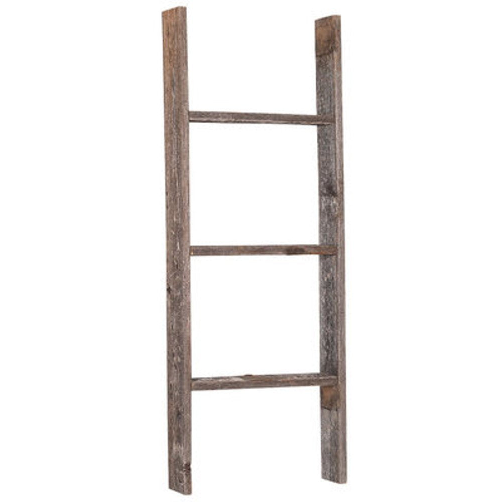 BarnwoodUSA Rustic Farmhouse Decorative Ladder - Our 3ft Ladder can be Mounted Horizontally or Vertically | Crafted from 1% Upcycled Wood | No Assembly Required | Weathered Gray
