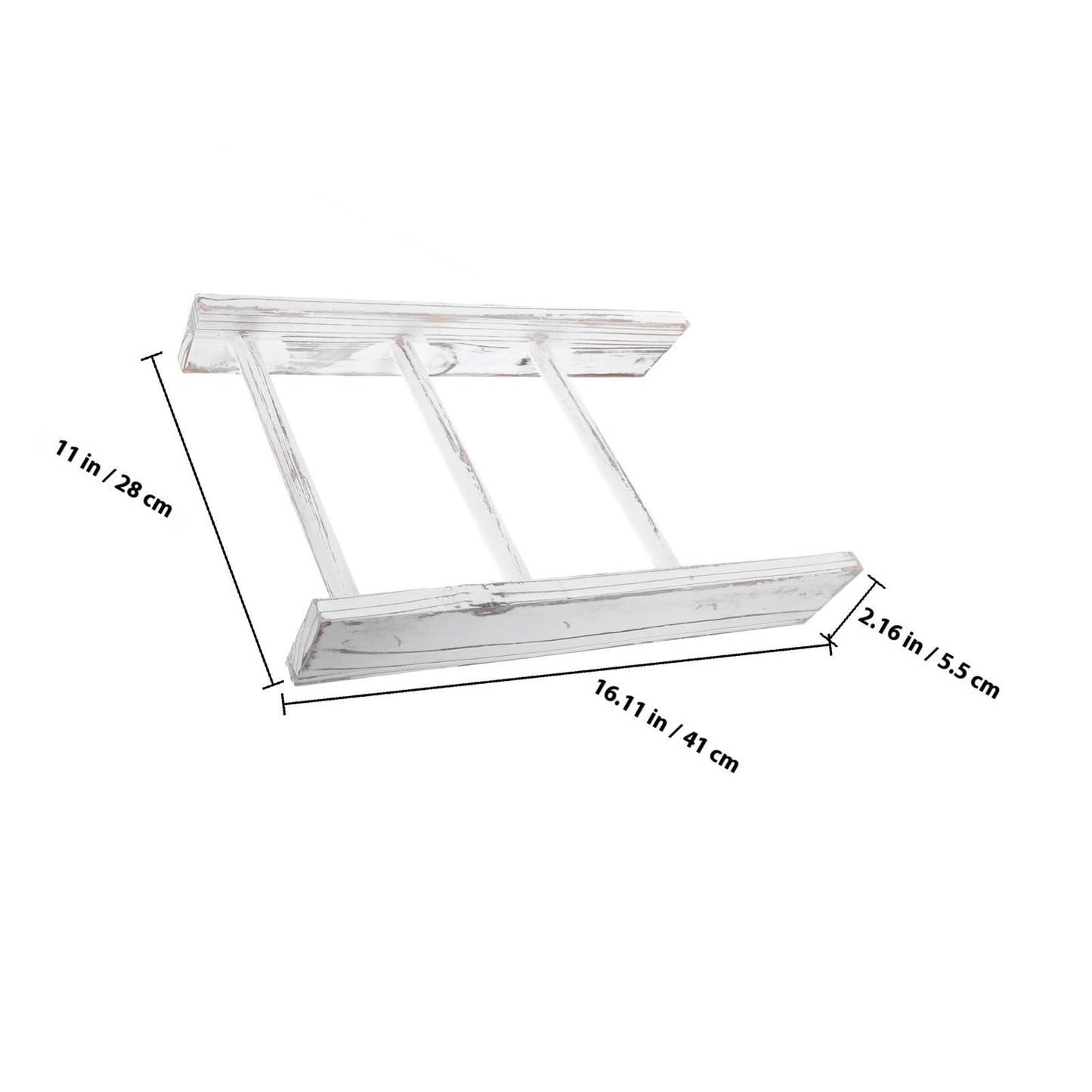 Uonlytech Mini Ladder Towel Rack for Bathroom Wall Small White Farmhouse Decorative Ladder Rustic Bathroom Towel Holder and Blanket Shelf