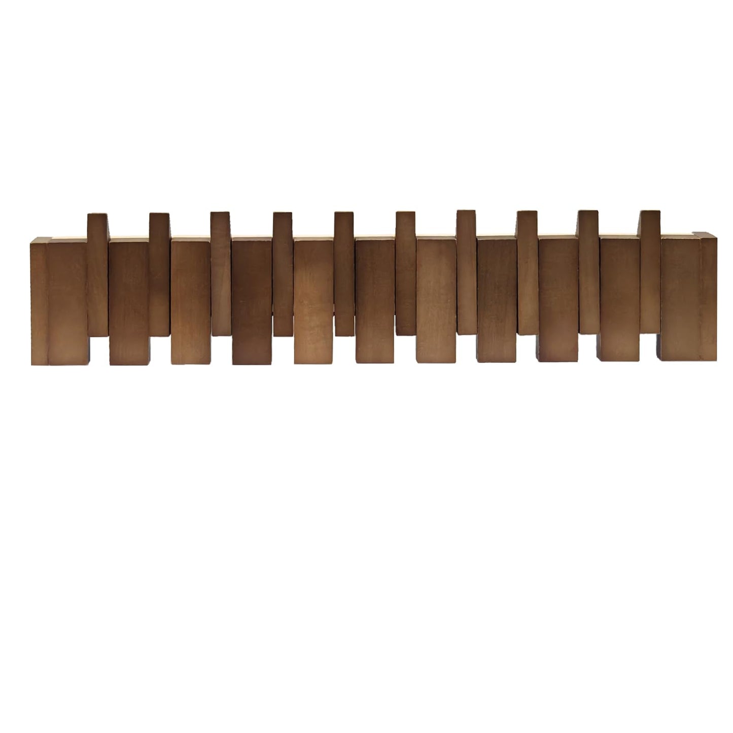 ZOESEEK 26.8" Wooden Piano Key Coat Rack Wall Mounted, 10 Hooks Natural Walnut Wall Coat Rack, Wall Mounted Coat Rack for Hanging Coats/Hats/Keys/Towels/Bags