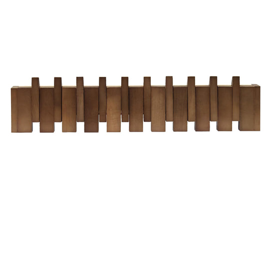 ZOESEEK 26.8" Wooden Piano Key Coat Rack Wall Mounted, 10 Hooks Natural Walnut Wall Coat Rack, Wall Mounted Coat Rack for Hanging Coats/Hats/Keys/Towels/Bags