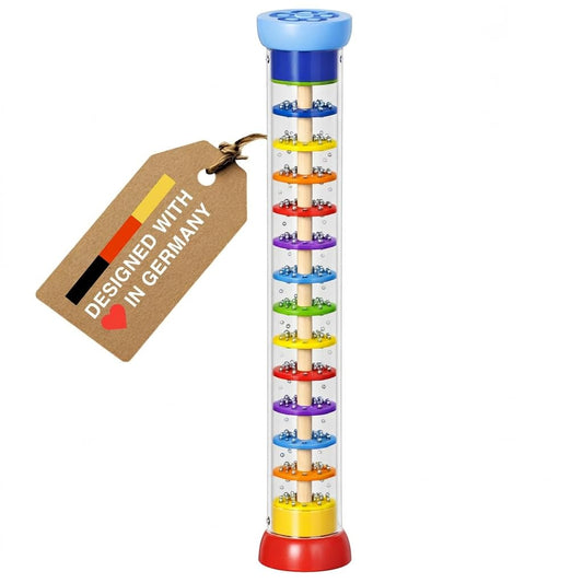 Goki Wooden Rain Stick Musical Instrument I Montessori Rainmaker Toy for Toddlers 1-3 - Sensory Baby Rattle & Auditory Development Toy for Boys & Girls - Wooden Rainstick
