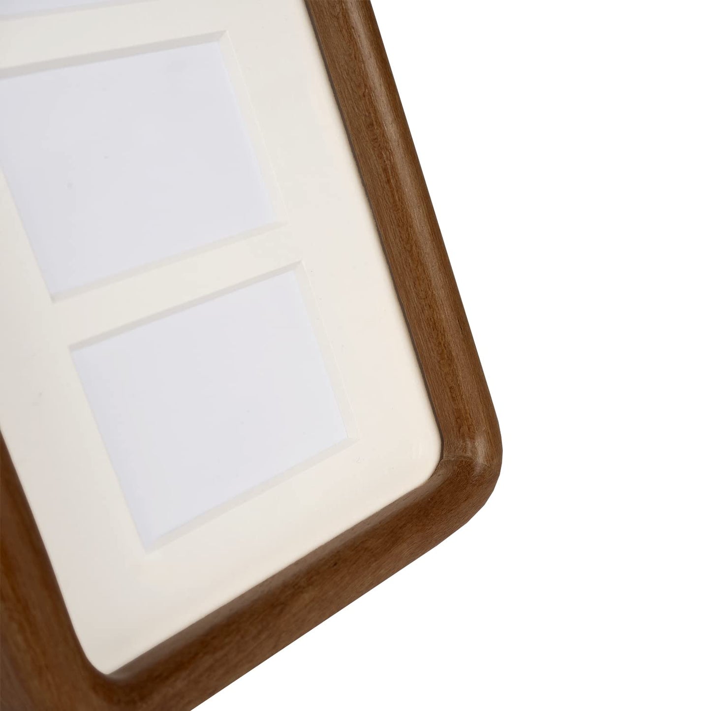 Solid Wood Collage Picture Frame Multi Openings Photo Frame 4x12 / 4x16 Matted to 1.5x2.5 for Wall and Tabletop Display (8 Opening Walnut)