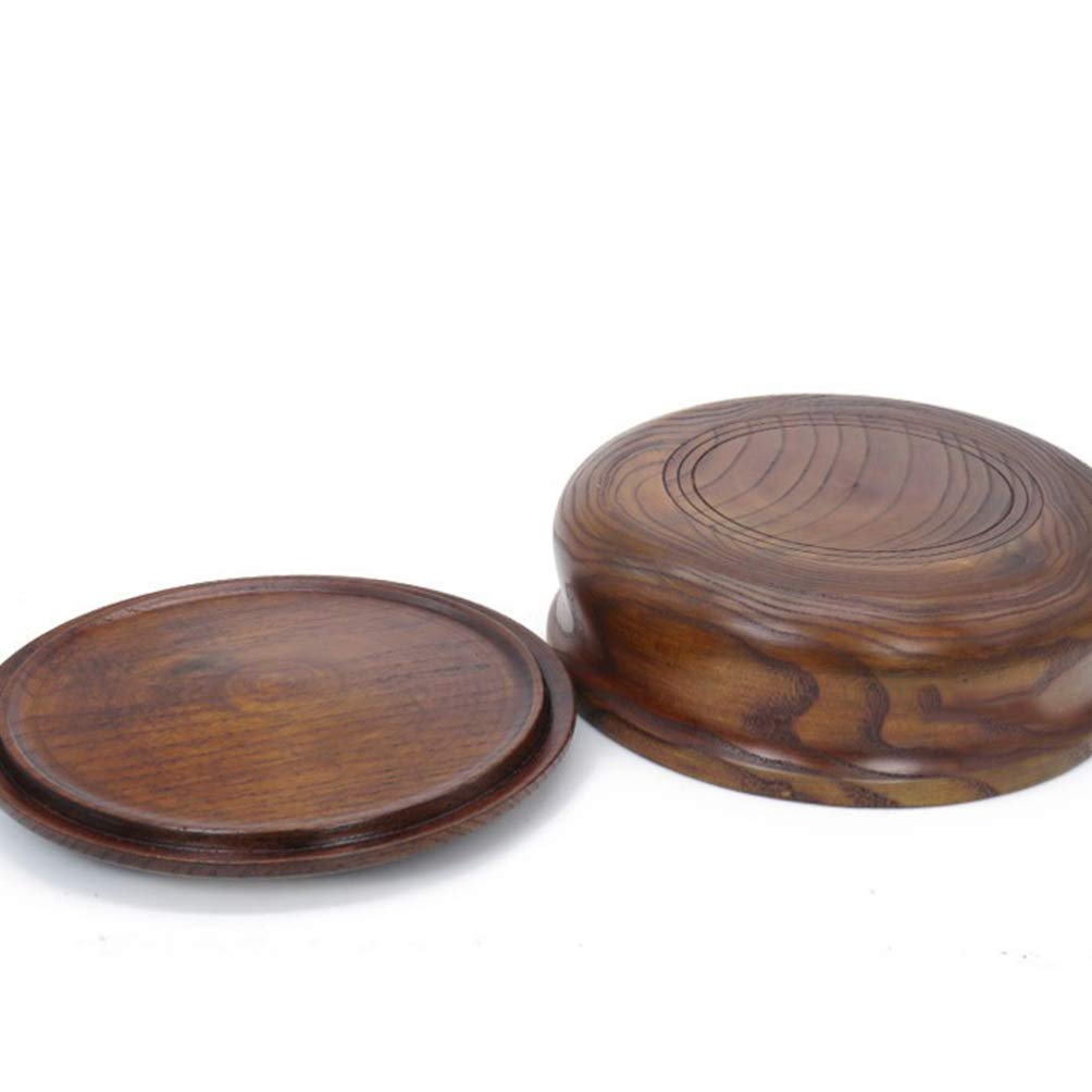 DOITOOL Wooden Snacks Bowl with Lid 6.29 Inch Square Fruit Plate Lightweight Serving Bowl for Nuts Candy Salad Home Kitchen Dining