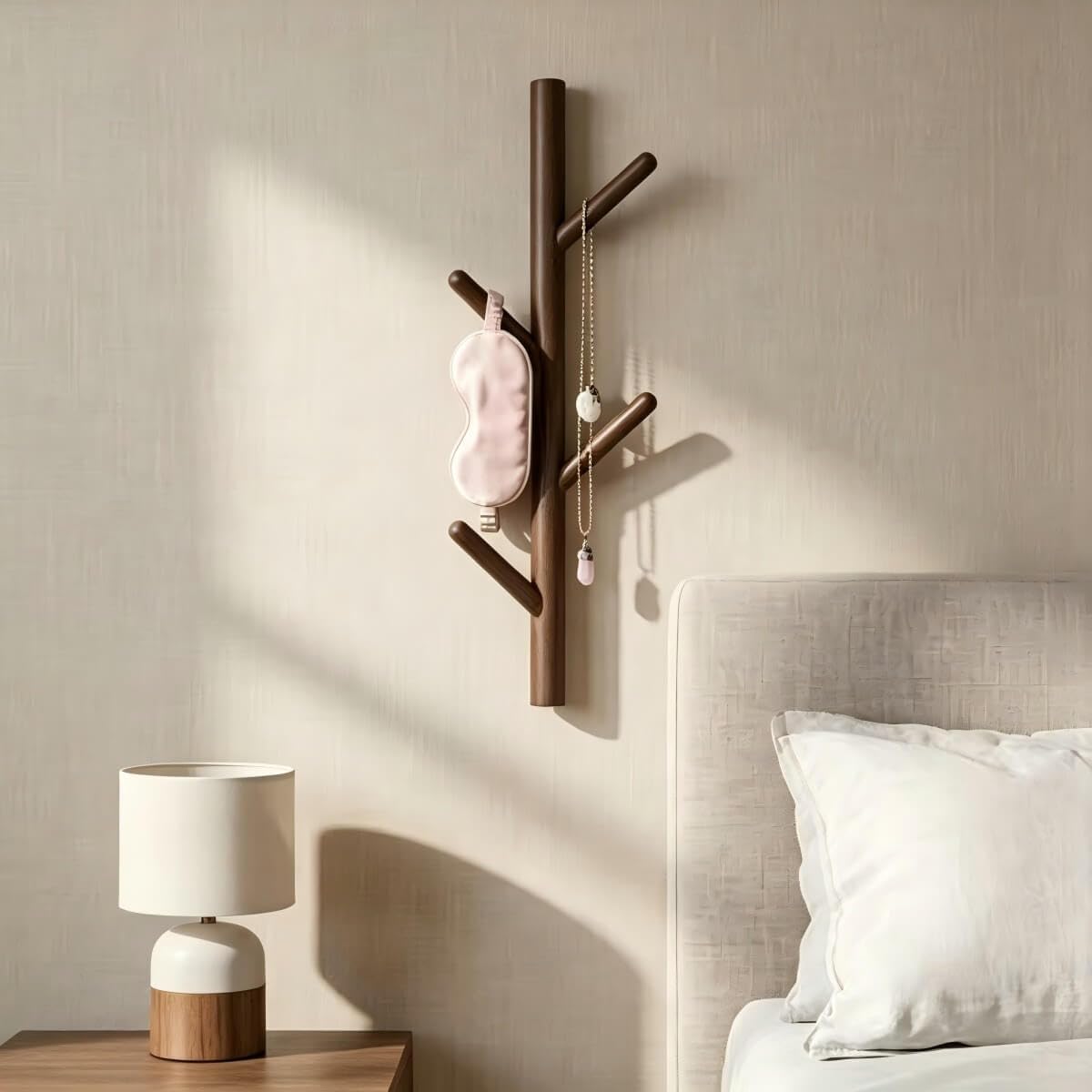 VAWNKUKN Tree-Shaped Wall Mounted Coat Rack (2-Pack) Vertical Hat Rack for Wall, Space-Saving Coat Rack Wall Mount for Entryway, Bedroom, Clothes Rack Wall Mount (Dark Brown)