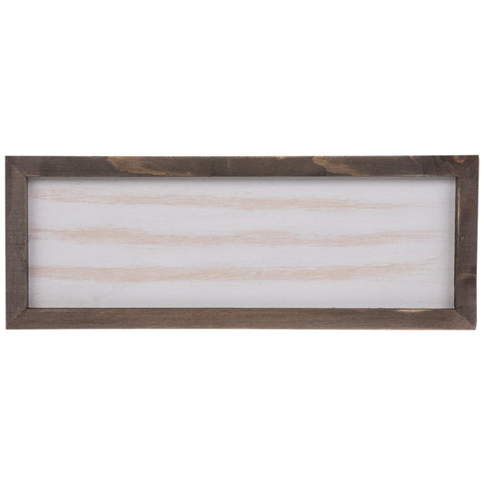 Hobby Lobby Unfinished Rustic Wood Wall Decor Sign, 14 7/8" x 5 1/2" inches (37.78 x 13.97 cm), Whitewash Interior, Brown Frame, DIY Craft Project