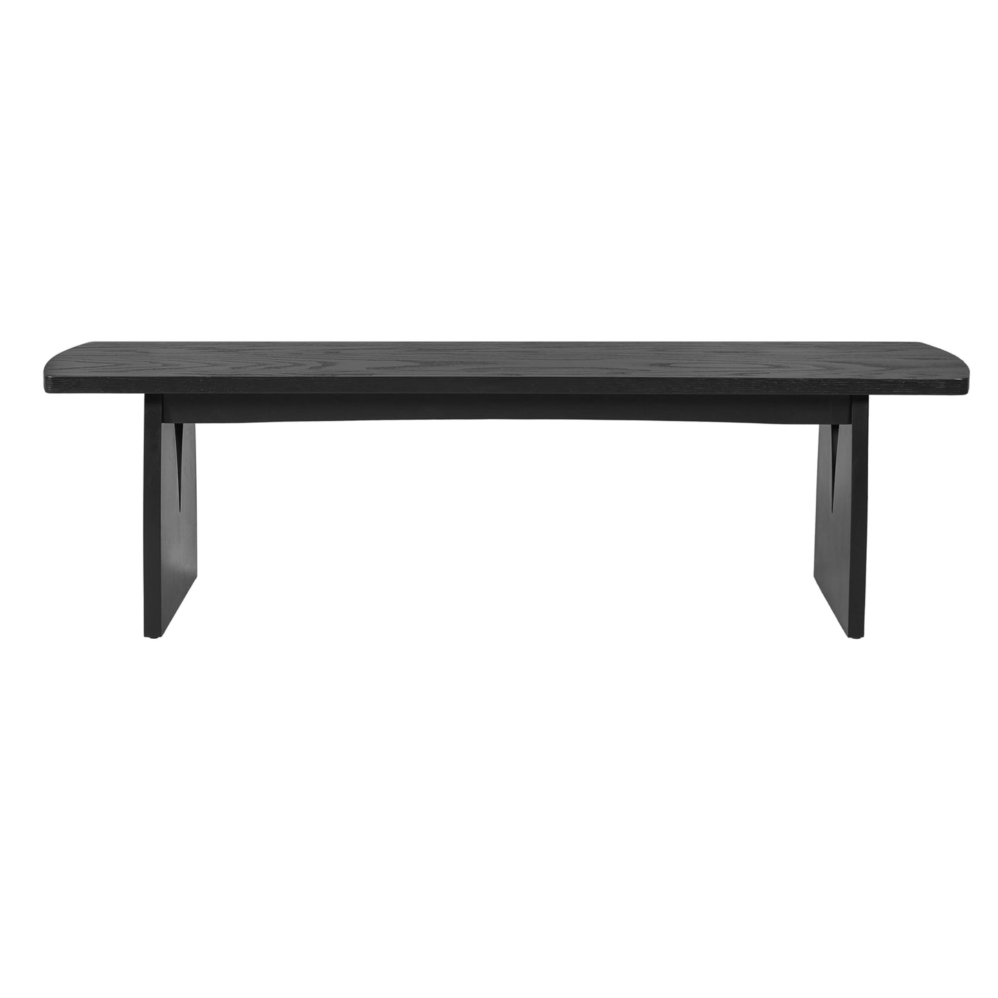 Christopher Knight Home 63" W Dining Bench, Modern Farmhouse Entryway Bench Indoor, Solid Wood Bench with Acacia Legs & MDF Seat, Long Bench for Dining Room Bedroom End of Bed Hallway, 400 lbs, Black