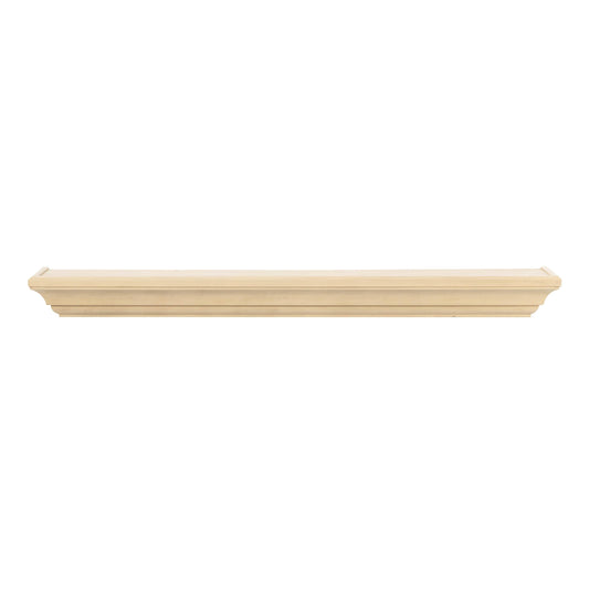 MANTELSDIRECT 60 Inch Floating Fireplace Mantel Wood Shelf in Unfinished - Colton from Mantels Direct | Wooden Rustic Wall Shelf Perfect for Décor and Electric Fireplaces