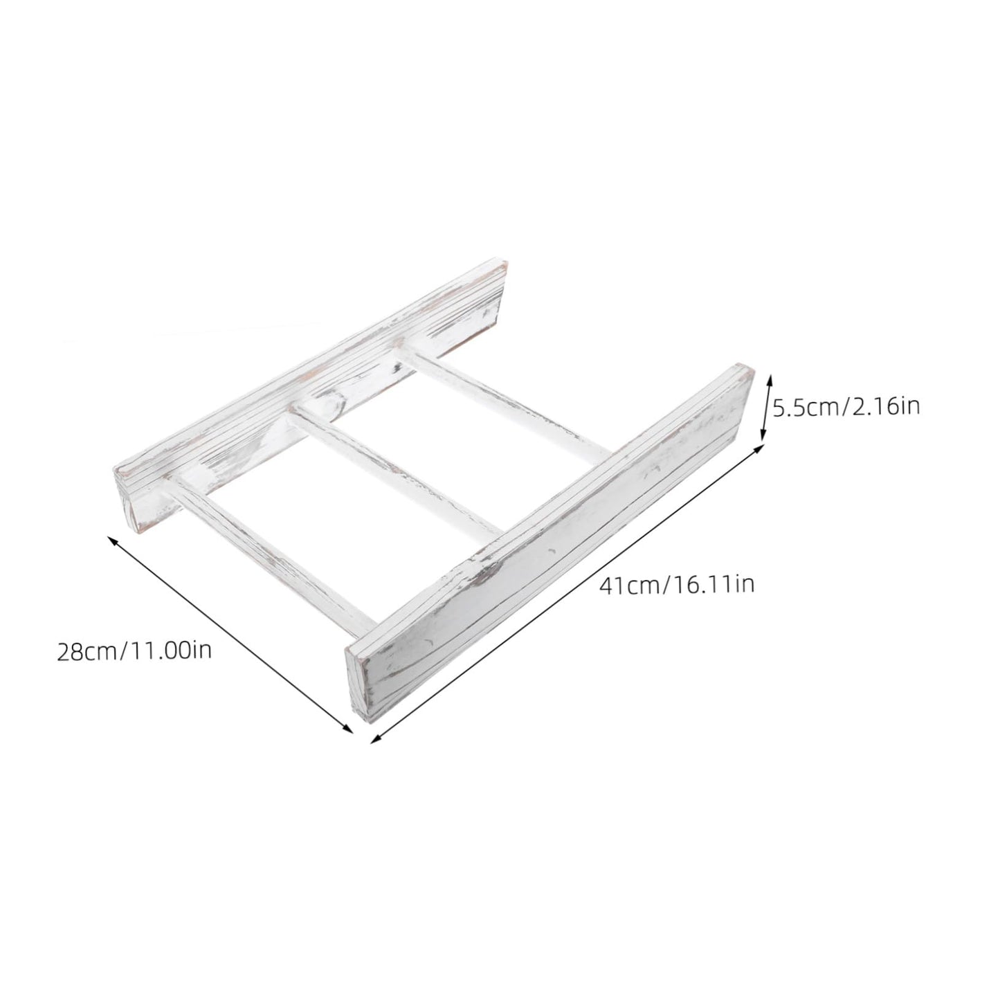 Luxshiny Mini Ladder Towel Rack White Rustic Farmhouse Bathroom and Kitchen Display Stand Multifunctional Tea Towel Holder Wall Blanket Holder Hand Hooks Decor