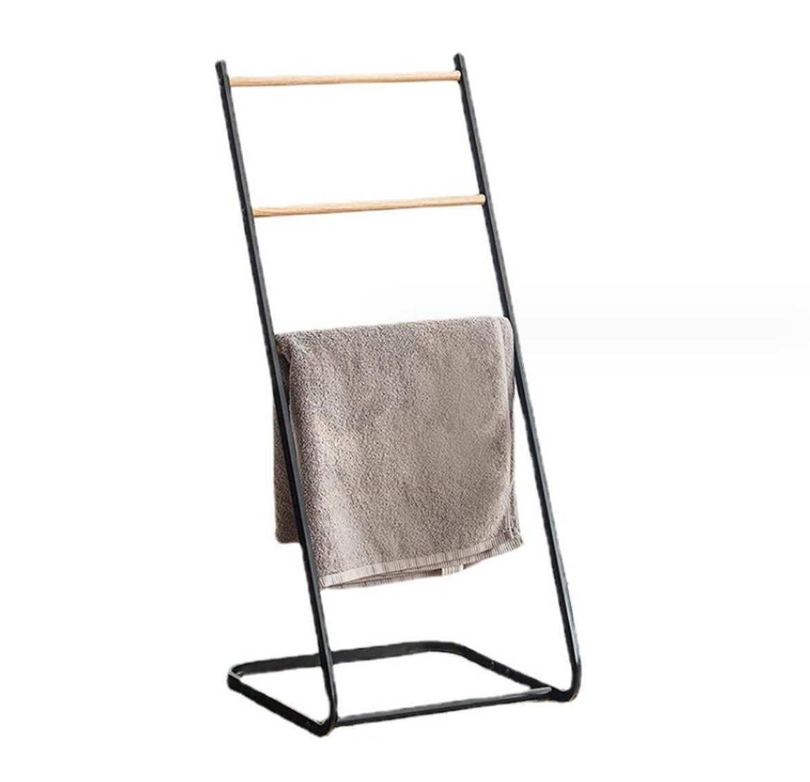 JOMRTS Standing Towel Rack Towel Stand Towel Holder Iron Free Standing Towel Rack 3 Tier Wooden Bar Towel Stand Towel Holder for Bathroom Towel Shelf Freestanding Towel Rack (A 15.7 * 14.7 * 38.6 in)