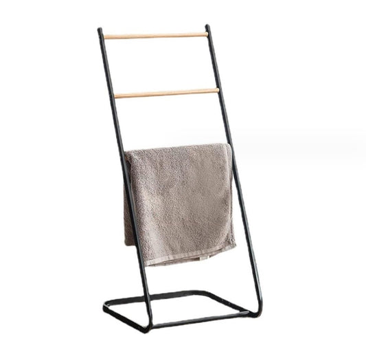 CWENZXDIA Floor Towel Rack Iron Free Standing Towel Rack 3 Tier Wooden Bar Towel Stand Towel Holder for Bathroom for Bathroom