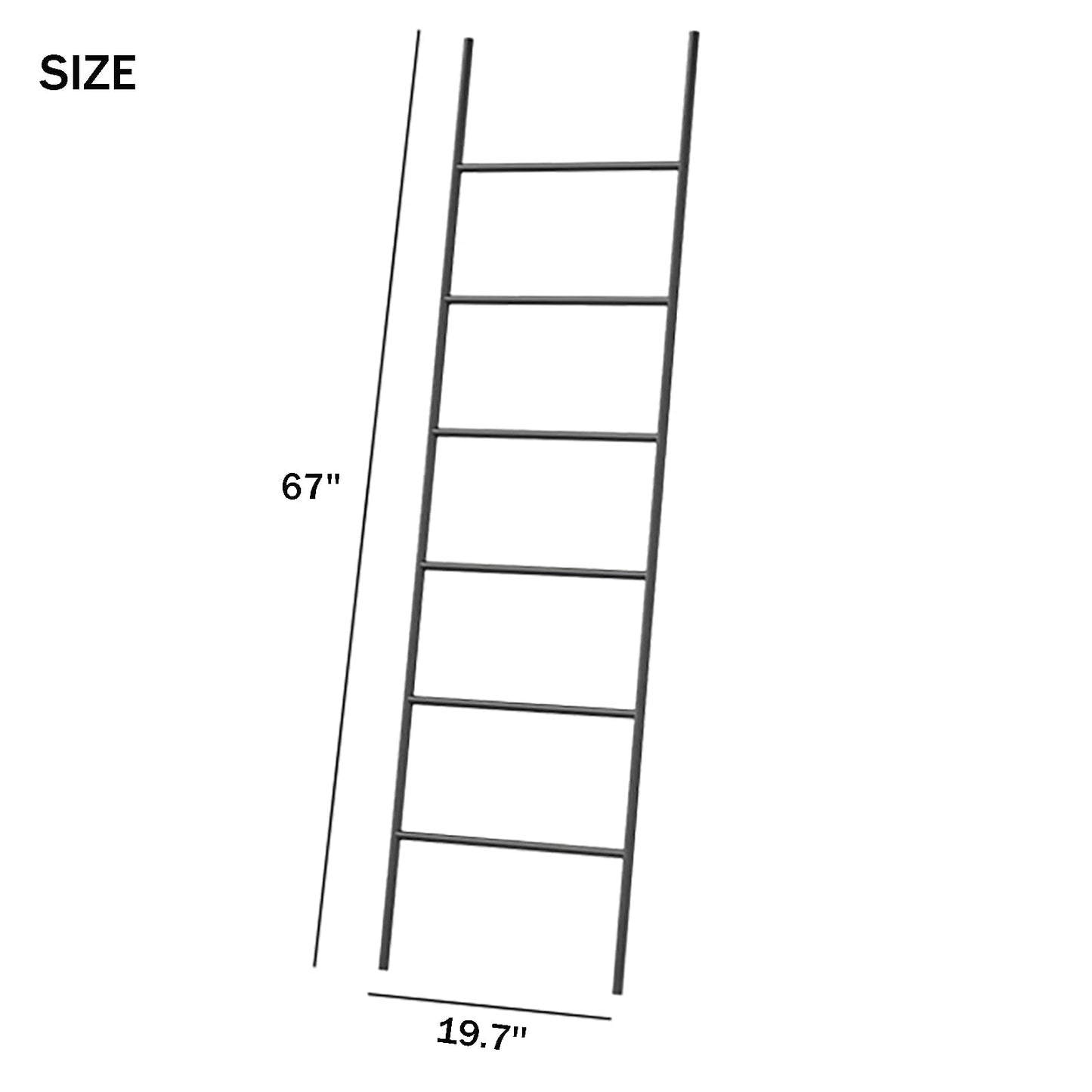 Metal Towel Ladder, Free Standing Wooden Towel Rack for Bathroom, Wall Leaning Blanket Holder, Multi-Tier Bath Towel Stand