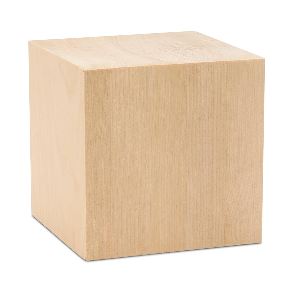 DIY Wood Cubes 4-inch, Pack of 1 Large Blank Wooden Blocks for Crafts, STEM, Building, Monitor Riser, Photo Cube Craft, and Home Decor, by Woodpeckers