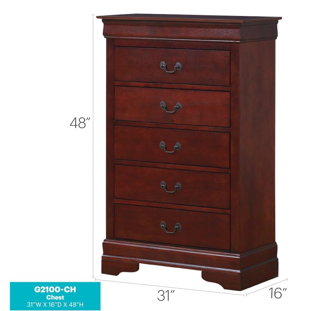 Glory Furniture LouisPhillipe G2100-CH Chest, Cherry