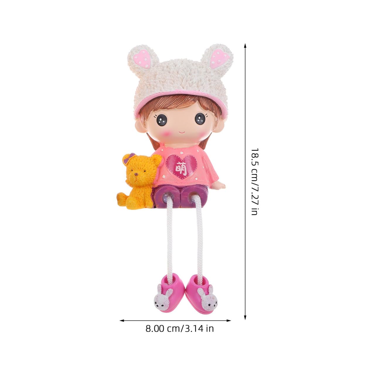 2pcs Long Leg Dolls Sculptures, Resin Shelf Sitters with Dangling Legs for Brother Sister Birthday Desktop, Tabletop, Shelf, Bookshelf Home Decor