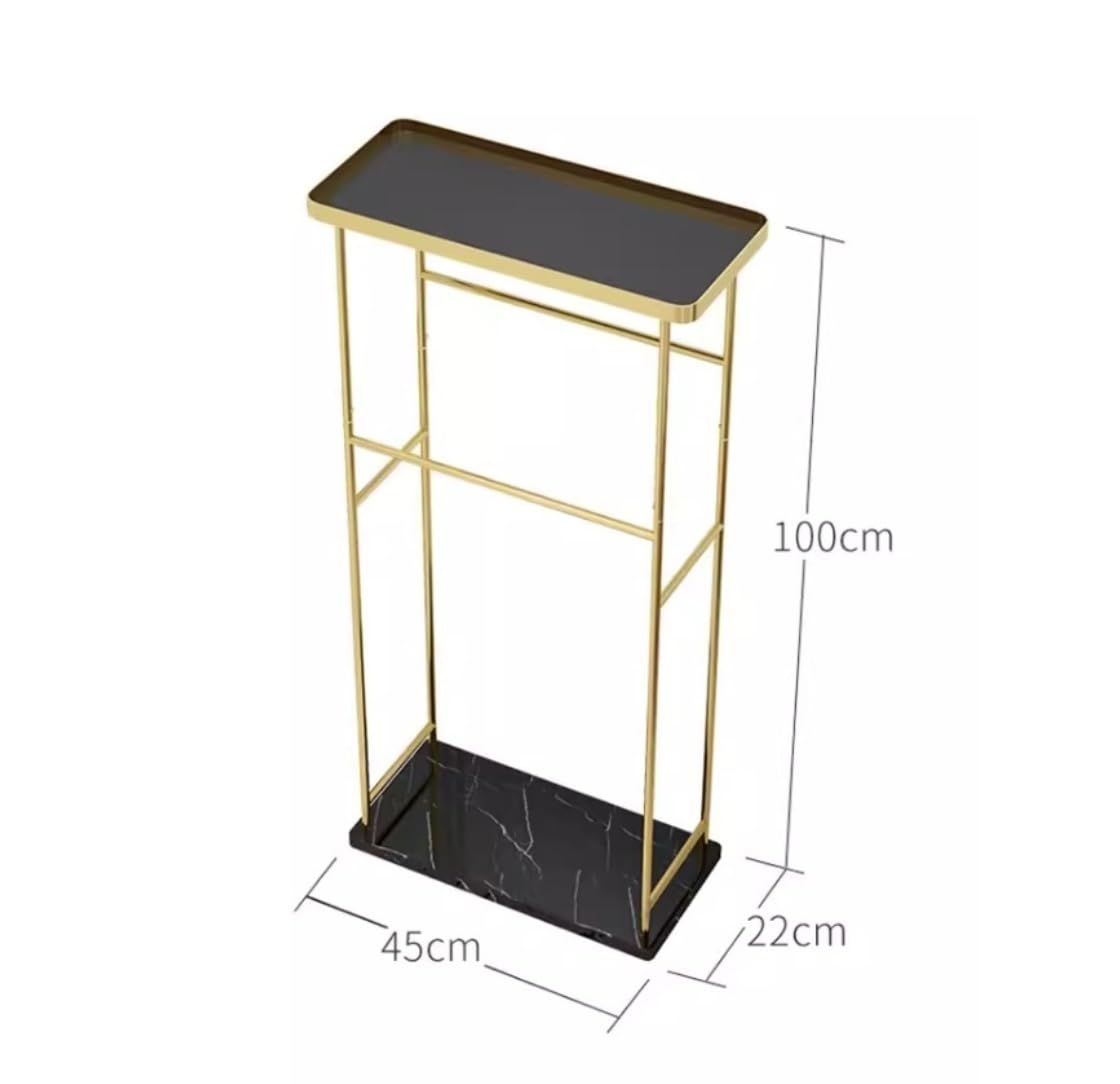 BIOMICE Floor Towel Rack 2 Tier Iron Towel Stand with Marble Base and Glass Countertop Freestanding Towel Rack Nordic Towel Holder for Bathroom Freestanding Towel Racks