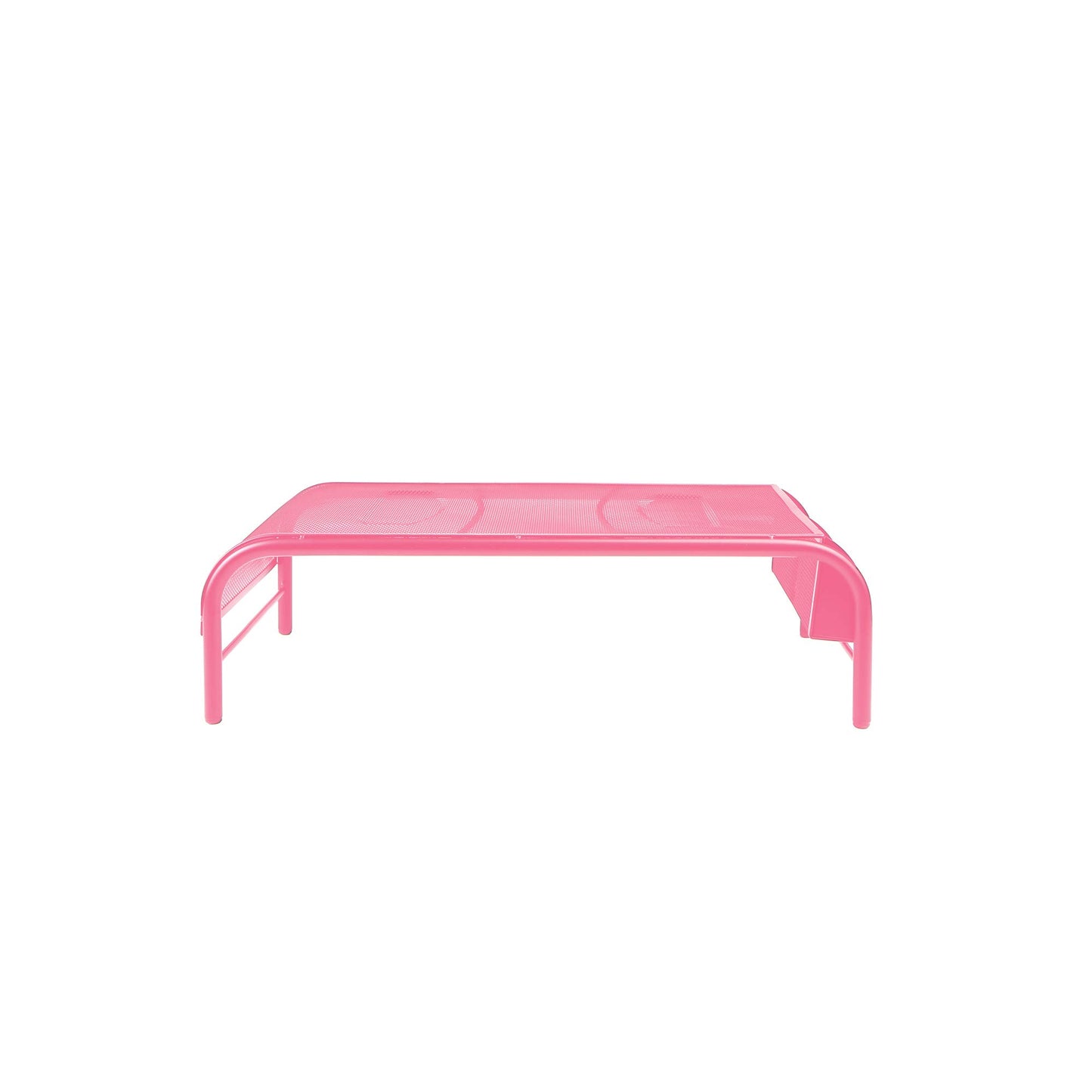 Mind Reader Monitor Stand, Ventilated Laptop Riser, Desktop Organizer, Side Storage, Metal Mesh, 20" L x 11.5" W x 5.5" H, Pink