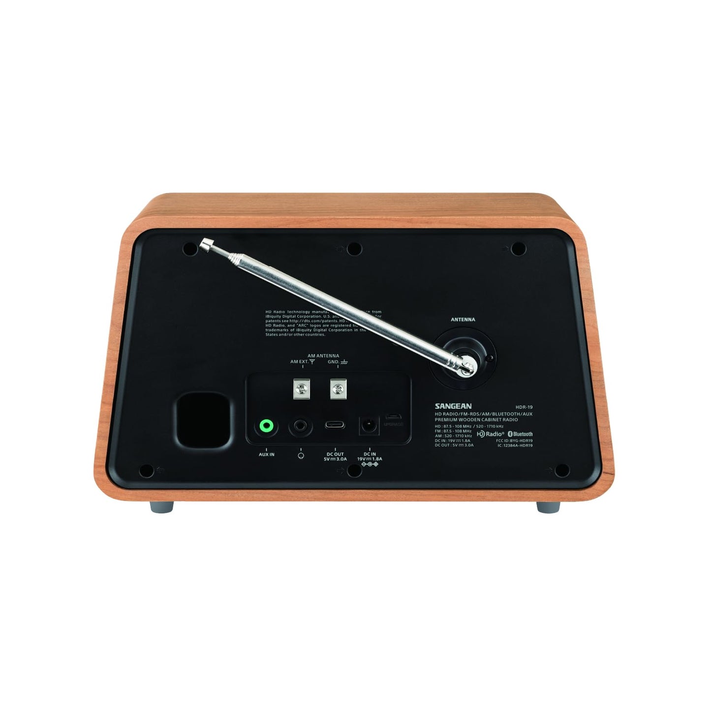 Sangean HDR-19 HD Radio/AM/FM-RDS/Bluetooth/AUX Premium Wooden Cabinet Radio