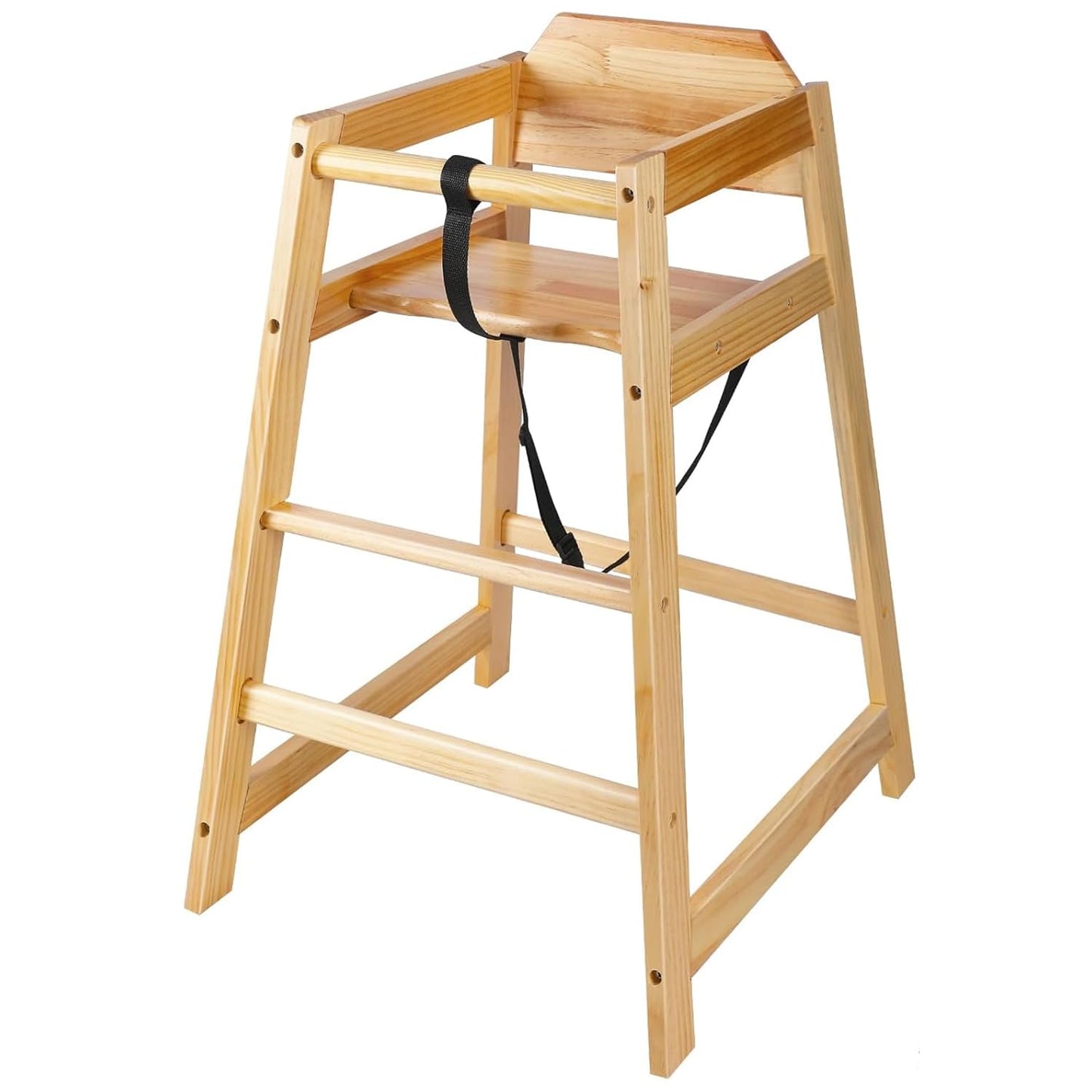 Neoflavie 2 Pack Wooden High Chairs for Babies and Toddlers, Restaurant-Style Stackable High Chair with Commercial Grade Solid Wood for Dining Table & Kitchen, Easy to Clean Baby Booster Seat -Natural