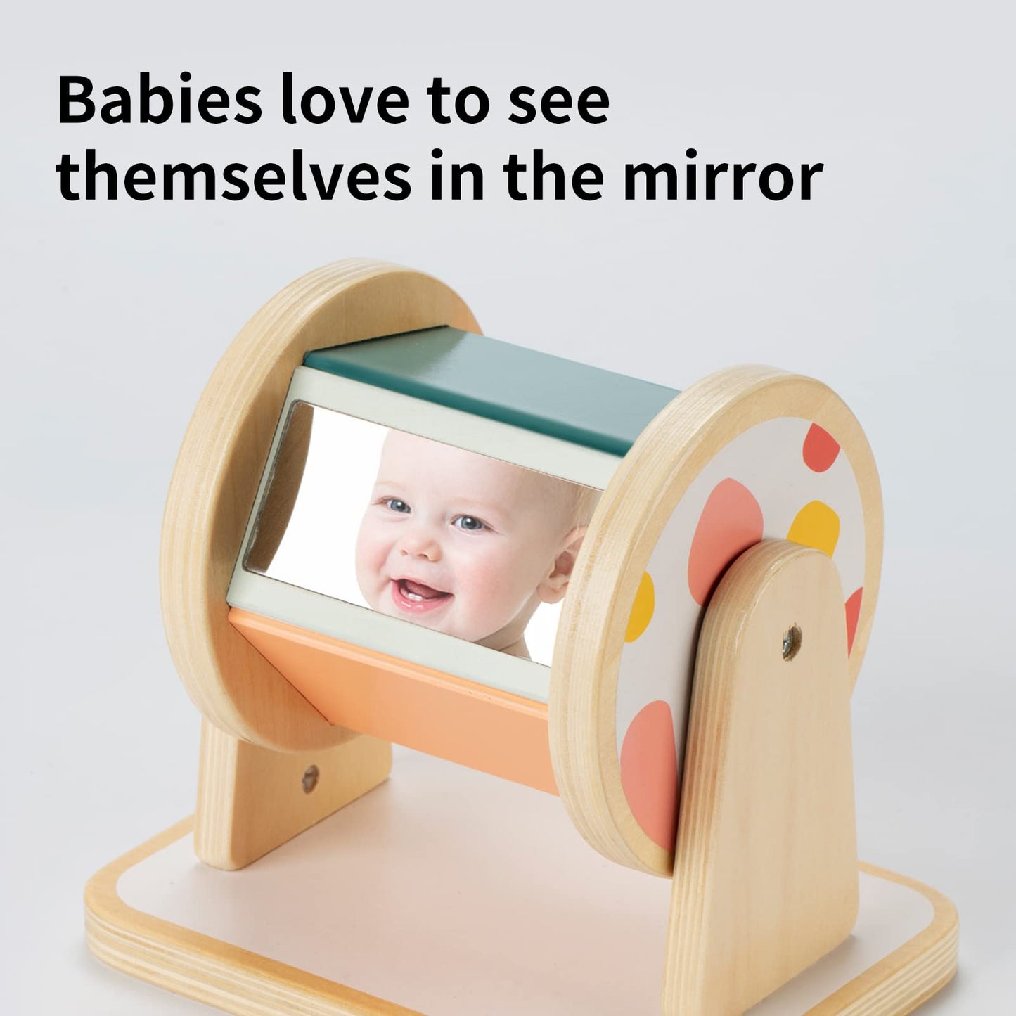 Twefex Montessori Spinning Drum, Montessori Toys for Babies 6-12 Months, Montisory Baby Toys for 1 Year Old Infant, Wooden Toy for Baby